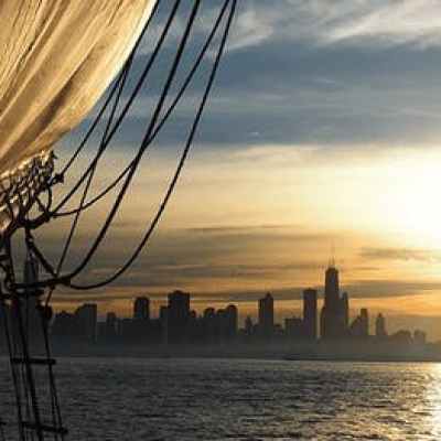 Wedding part aboard the Tall Ship Windy in Chicago, IL