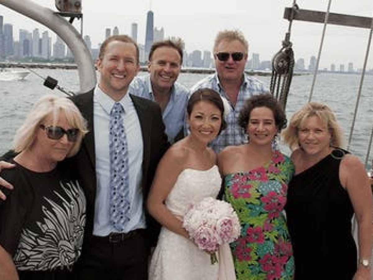 Wedding part aboard the Tall Ship Windy in Chicago, IL